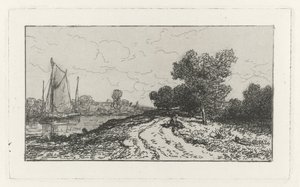 Landweg langs een vaart