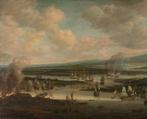 Verbranding van de Engelse Vloot bij Chatham (19-24 juni 1667) door Willem Schellinks