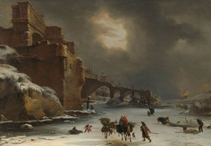 Stadsmuren in de winter door Willem Schellinks
