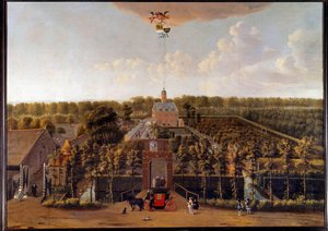 Uitzicht op het Munnikenhof-eigendom in Zeeland (Nederland) door Willem Schellinks