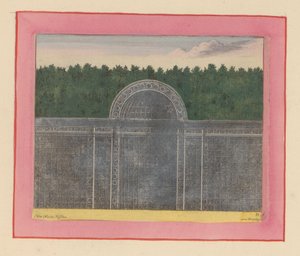 Laubengang mit halbrunder Nische für eine Hecke in den Gärten von Versailles door Willem Swidde