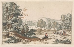 Bosrijk landschap met een weg door Willem Swidde