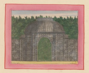 Laubengang mit Tor für eine Hecke in den Gärten von Versailles door Willem Swidde