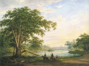 De tuinfaçade van het oude paleis van de gouverneur-generaal in Buitenzorg door Willem Troost