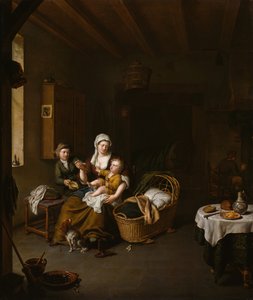 Een Moeder die haar Kind Voedt De Gelukkige Moeder, 1707