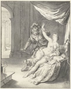 Tarquinius bedreigt Lucretia