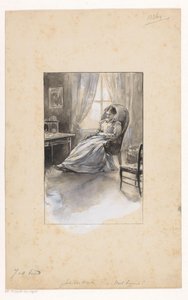 Vrouw in een leunstoel