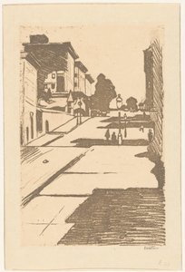 Gezicht op Maison Street en het Fairmont hotel in San Francisco door Willem Witsen (signed by artist)