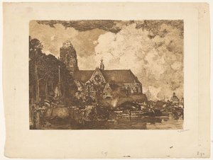 Gezicht op de Grote Kerk in Dordrecht