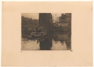 Gezicht op de overhaal bij de Montelbaanstoren in Amsterdam door Willem Witsen (signed by artist)