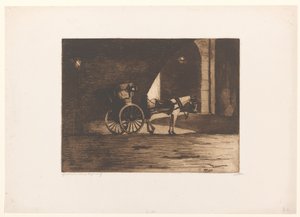 Rijtuig onder de Waterloo Bridge in Londen door Willem Witsen (signed by artist)