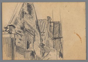 Rückfassaden der Gebäude Korte Dijkstraat 2 und 4 in Amsterdam door Willem Witsen