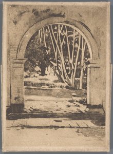 Poort van Hotel Bellevue, Buitenzorg door Willem Arnoldus Witsen