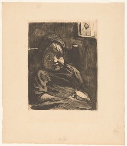 Zittend kind met een nap door Willem Arnoldus Witsen