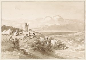 Bivak in heuvelig landschap door Willem de Famars Testas