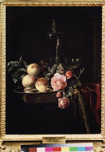 Rozen en perziken door Willem van Aelst