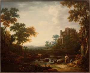 Landschap met ruïnes en figuren