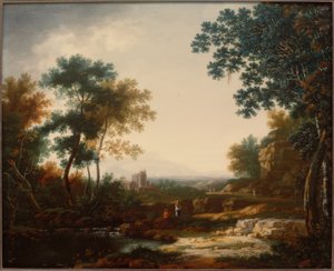 Landschap met ruïnes en figuren