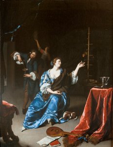 Dame met papegaai
 Alternatieve titel(s):   Dame einen Papagei fütternd door Willem Van Mieris