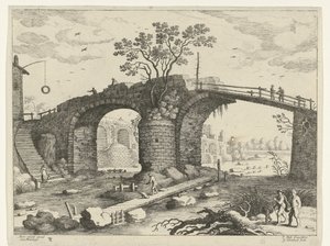 Brug over een rivier door Willem van Nieulandt (II)