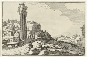 Tempel van Castor en Pollux door Willem van Nieulandt (II)