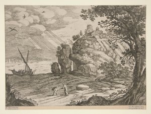 Italiaanse landschappen; een van 30 platen door Willem van Nieulandt II