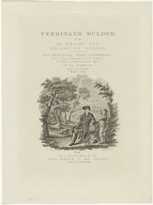 Zittende reiziger en een jongen in een landschap door Willem van Senus