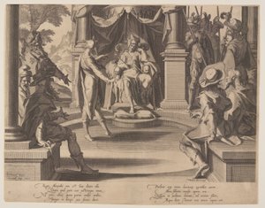 Alexander de Grote als rechter, plaat 10 uit Tronen van Gerechtigheid (Thronus Iustitiae) door Willem van Swanenburgh