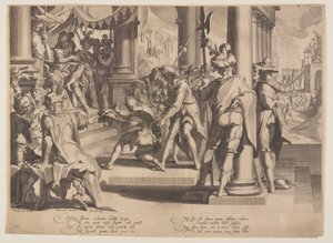 Allegorie van rechtvaardigheid, heiligheid van de wet, plaat 12 uit Tronen van rechtvaardigheid (Thronus Iustitiae) door Willem van Swanenburgh