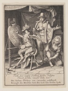 De duivel die het hart van de mens schildert, uit Allegorie op het misbruik van wereldse bezittingen door Willem van Swanenburgh
