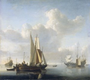 Schepen voor de kust door Willem van de Velde (II)