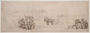 Duin Scene met Boerenfiguren