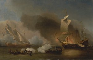 Een Gevecht tussen Engelse Schepen en Barbarijse Kapers