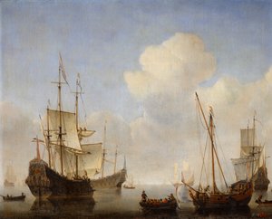 Het Nederlandse eskader aan de West-Afrikaanse kust, 1660s door Willem van de Velde the Younger