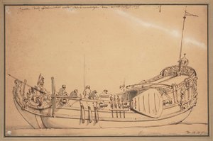 Jacht van de Admiraliteit van de Maas door Willem van de Velde the Younger