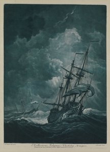Een schip in een storm