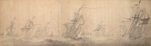 Nederlandse vloot langs de kust van de Noord-Friese Eilanden 9/19 oktober 1658