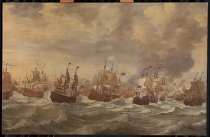 Episode van de Vierdaagse Zeeslag door Willem van de the Elder Velde