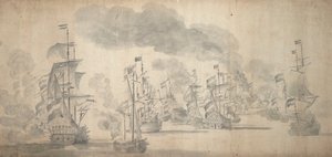 De Slag bij Solebay, 28 mei-7 juni 1672 door Willem van de the Elder Velde