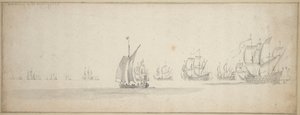 De Nederlandse vloot op weg naar de Schotse kust