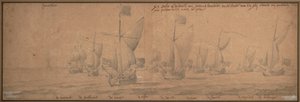 Jachten arriveren aan de kust van Holland op 9 december 1677