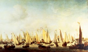 Inscheping van Karel II Stuart in Scheveningen