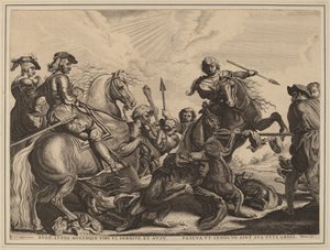 De Wolvenjacht door Willem van der Leeuw after Sir Peter Paul Rubens