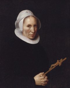 Een dame met een kruisbeeld door Willem van der Vliet