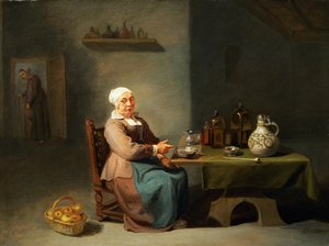 Een vrouw in een keuken door Willem van the Elder Herp