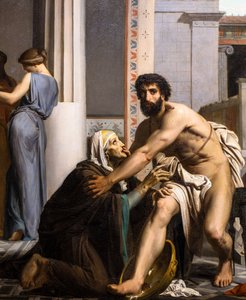 Odysseus herkend door zijn verpleegster bij zijn terugkeer uit Troje
