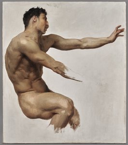 Studie van Satyr voor Nymfen en Satyr door William Adolphe Bouguereau