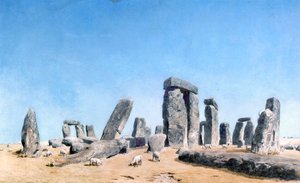 Schapen Grazend Bij Stonehenge door William (1789 1862) Turner