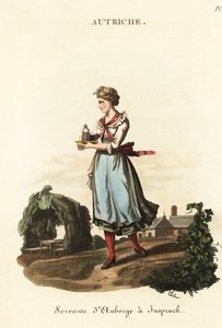 Oostenrijkse serveerster in een herberg in Innsbruck, Tirol
