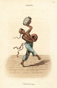 Chinese jongleur die danst en jongleert met twee grote vazen door William (after) Alexander